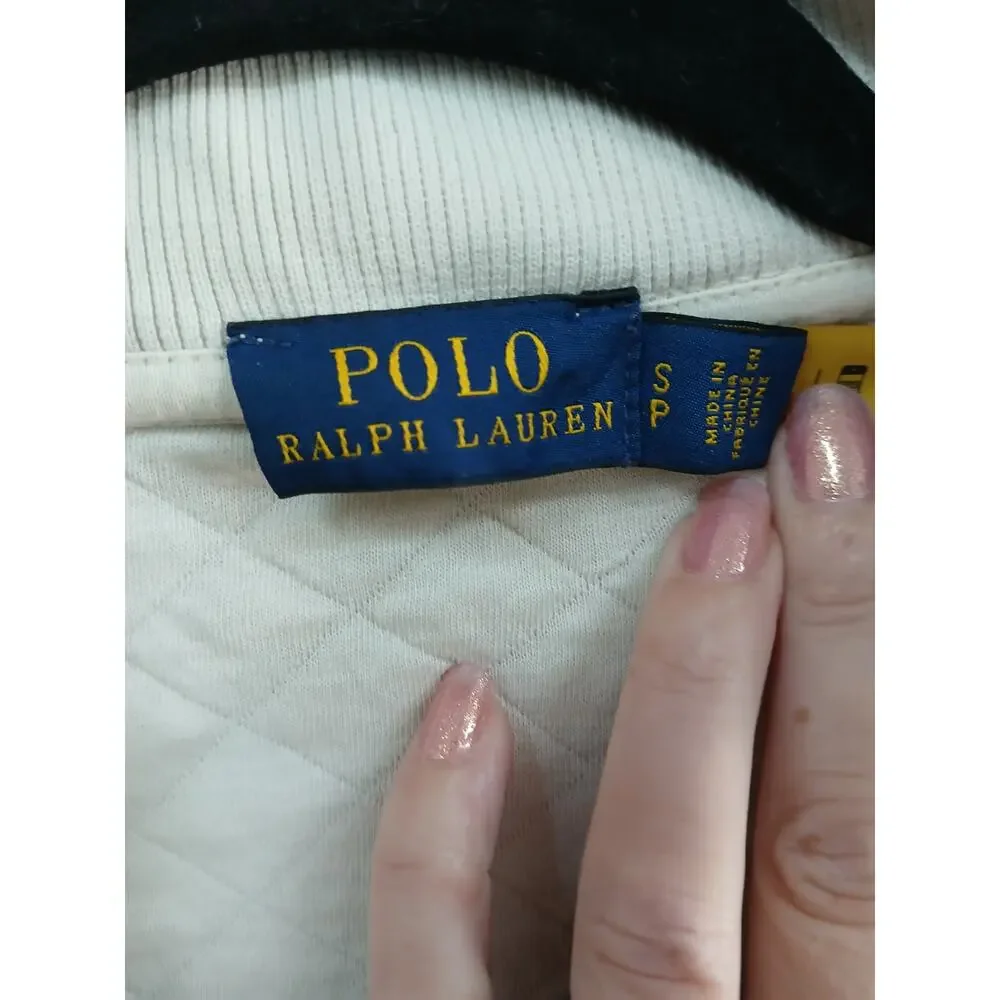 Polo Ralph Lauren Men's Quilted Double-Knit Pullover cream size small